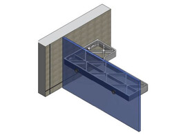 Basis voor hoekstabilisatie planchet 300x156 mm voor 8-10 mm glas - glans chroom
