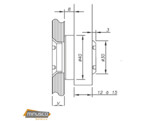 Afstandhouder 12-15 mm support opliggende kop 36 mm O voor 12 76-17 mm glas