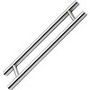 Dubbele T-greep 700x500x19 mm rvs 304 RAL 9005 zwart structuurlak