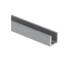 Profil U en aluminium 20x20x20x2 mm   3000 mm effet inox