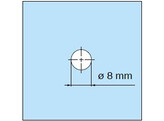 Paire de boutons 30x30 mm effet inox a encoche