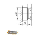 Point fix hoogte 14 mm verzonken kop 35 mm O voor 8 mm glas