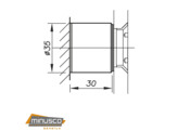 Point fix hoogte 30 mm verzonken kop 35 mm O voor 12 76-17 52 mm glas