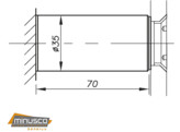 Point fix hoogte 70 mm verzonken kop 35 mm O voor 12 76-17 52 mm glas