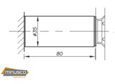 Point fix hoogte 80 mm verzonken kop 35 mm O voor 12 76-17 52 mm glas