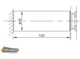 Point de fixation verre-mur 100 mm  pour verre 19-22 mm