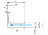 Binnendeurscharnier 8701 met verlegde muurplaat - RAL 9016 mat wit