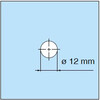 Dubbele deurknop SQUARE 25x25 mm met inkeping glanzend verchroomd