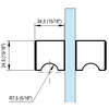 Dubbele deurknop SQUARE 25x25 mm met inkeping glanzend verchroomd