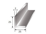 Profil L en aluminium 25x25x2 mm 3000 mm
