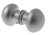 Dubbele deurknop 48 mm O bol model zwart geanodiseerd