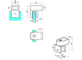 Stabilisateur rectangulaire 20x10 raccord tube-verre reglable - effet inox