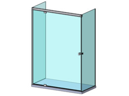 Slash SOL U-kit 1 deur met 2 zijpanelen fijn gepolijst - voor 8 mm glas