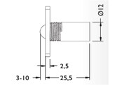 Rolschieter rvs effect met nylon bal