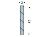 Retro-strip aluminium 20x2 mm L 6000 mm - RAL 9016 wit structuur