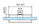 Poignee autocollante 120x70 mm pour porte coulissante - blanc mat laque