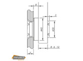 Afstandhouder 8-12 mm support opliggende kop 36 mm O voor 17 52-22 mm glas