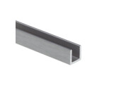 Aluminium U-profiel 20x15x20x2 mm L 6000 mm RAL 9005 mat zwart