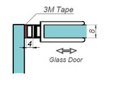 2 profils d etancheite autocollants magnetiques 2500 mm pour verre 8 mm
