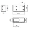 Stabilisateur rectangulaire 20x10 raccord T - dore brillant