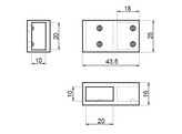 Stabilisateur rectangulaire 20x10 raccord T - dore brillant