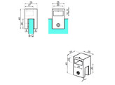 Stabilisateur rect. 20x10 raccord tube-verre avec trou aveugle -chrome brilliant