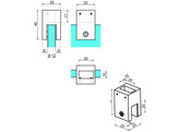 Stabilisatie 20x10 mm glas/ plafondaansluiting rvs effect