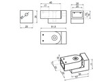 Stabilisateur rectangulaire 20x10 raccord tube-mur reglable - effet inox