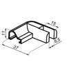 Connector 90  links voor dorpel 15x8 mm - zwart