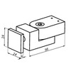 Stabilisatie 20x10 mm aansluiting door glas verstelbaar - glanzend verchroomd