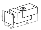 Stabilisatie 20x10 mm aansluiting door glas verstelbaar - glanzend verchroomd