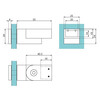 Stabilisatie 20x10 mm aansluiting door glas verstelbaar - glanzend verchroomd