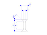 Espro polycarbonaat H-profiel 180  voor 12-12 76 mm glas lengte 3200 mm