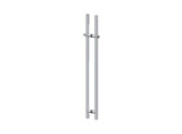 Poignee double T 1500x35 mm inox poli  serrure-bouton