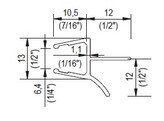 Profil d etancheite a deflecteur 8PT8-35C pour verre 6-8 mm  L 490 mm R 540mm