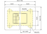 Douchescharnier 8505R glas/glas 180  mat verchroomd