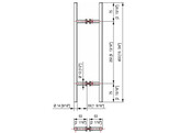 Dubbele T-greep 400x250x14 mm - RAL 9016 mat wit