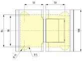 Binnendeurscharnier Biloba 8015 glas/glas 180  - RAL 9016 mat wit