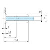 Binnendeurscharnier Biloba 8011 SOL muur/glas - RAL 9005 mat zwart