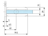 Binnendeurscharnier Biloba 8011 SOL muur/glas - RAL 9005 mat zwart