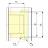 Binnendeurscharnier Biloba 8011 SOL muur/glas - RAL 9005 mat zwart