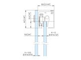 Fluido  70 kit op glaspaneel 2000 mm zwart geanodiseerd