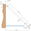 Stabilisatieset muur/glas 368 mm 45  - RAL 9016 mat wit