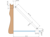 Stabilisatieset muur/glas 368 mm 45  - RAL 9016 mat wit