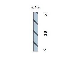 Retro-strip aluminium 20x2 mm L 6000 mm - RAL 9016 wit structuur