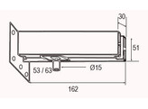 Bovenlichtschoen met spil en muuraansluiting voor DT-100 en DT-125 - wit structu