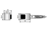 Deurstopper wandbevestiging - rechts - mat verchroomd