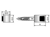 Deurstopper wandbevestiging - links - mat verchroomd