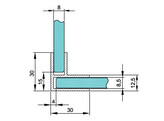 90  H-profiel 30x30 zwart geanodiseerd aluminium L 3000mm