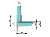 90  H-profiel 30x30 zwart geanodiseerd aluminium L 3000mm